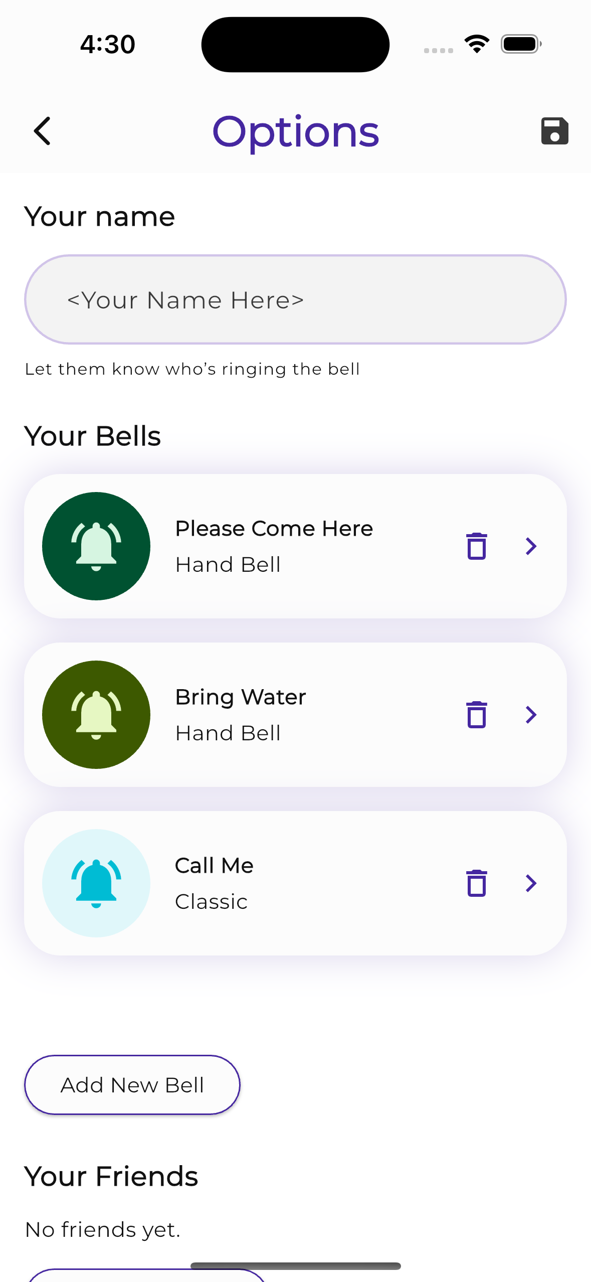 Butler's Bell Connecting Screen